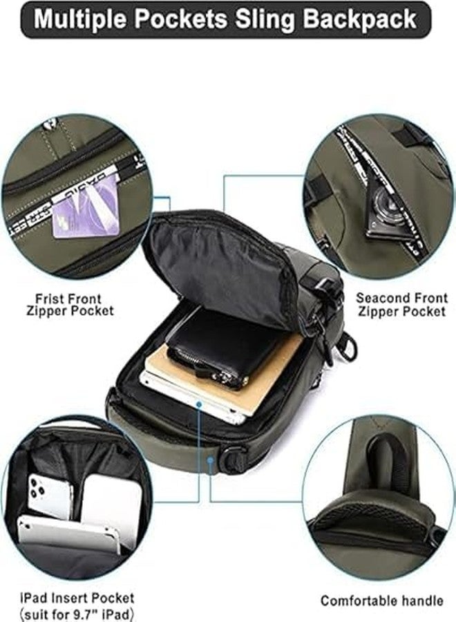 ZUGAD Crossbody Sling Bag for Men Women - Anti-Theft Chest Backpack with USB Charging Port, Casual Messenger Shoulder Bag for Office, Gym, Biking, College & Outdoor (Multicolor,1pcs) - Image 5